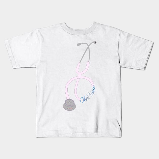 OB’s stethoscope Kids T-Shirt by Kaeyeen